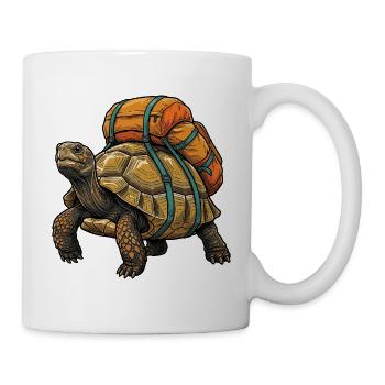 Tortue de randonnée - Aventure en plein air - Mug blanc - blanc - Droite