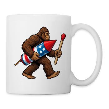 Bigfoot-Feuerwerkskörper zum 4. Juli für Männer - Tasse - Weiß - Rechts