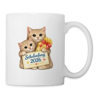 Katzen zum Schulbeginn 2026 - Tasse - Weiß - Rechts