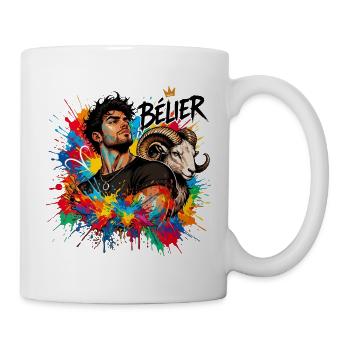 Widder-Mann – Astrologiegeschenk - Tasse - Weiß - Rechts