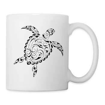 Minimalistische schwarze Silhouette - Tasse - Weiß - Rechts