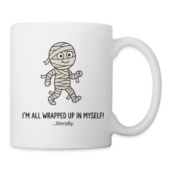 Wrapped Mummy: Ganz eingepackt - Tasse - Weiß - Rechts