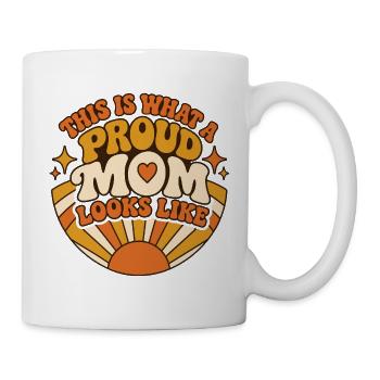 Proud Mom Retro Sunrise - Tasse - Weiß - Rechts