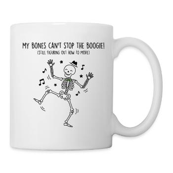 Skelett tanzt Boogie - Tasse - Weiß - Rechts