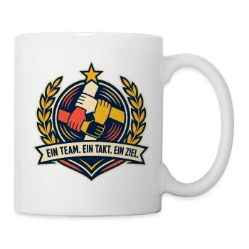 Ein Team Ein Takt Ein Ziel Mannschaft Teamgeist - Tasse - Weiß - Rechts