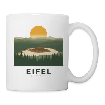 Eifel Volcano | Vintage Nature Poster - Tasse - Weiß - Rechts
