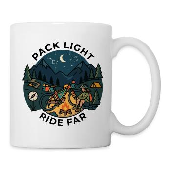 Pack Light Ride Far Bikepacking Nachthemd - Tasse - Weiß - Rechts