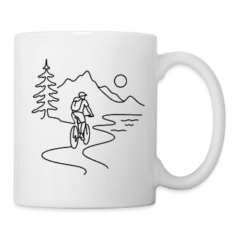 Cyclist in mountains  - Tasse - Weiß - Rechts
