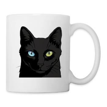Zweifarbige Katze mit Heterochromie - Tasse - Weiß - Rechts