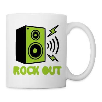 Rock Out Lautsprecher Icon - Tasse - Weiß - Rechts