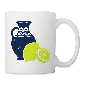 Zitrusvase Kontrast-Print - Tasse - Weiß - Rechts