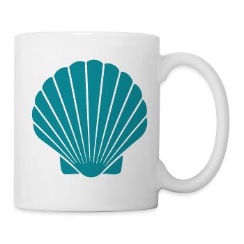 Turquoise Seashell Graphic Beach Motif - Mug - white - Right