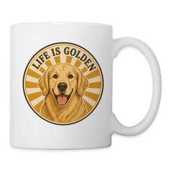 Life is golden with Golden Retriever - Mug - white - Right