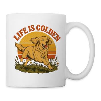 Life is golden mit Golden Retriever - Tasse - Weiß - Rechts