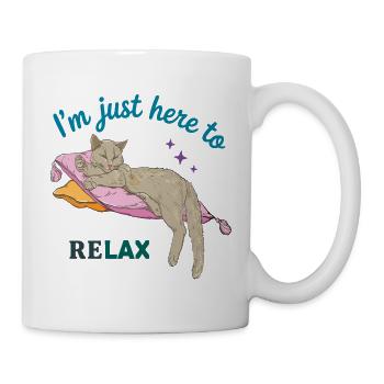 Entspannte Katze  - Tasse - Weiß - Rechts