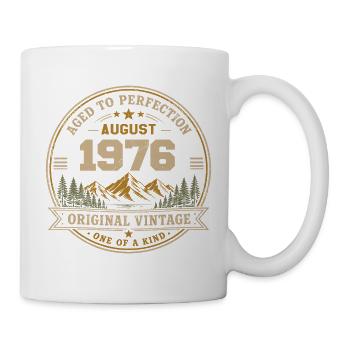 August 1976 Originalgeburtstag Vintage Mountain - Tasse - Weiß - Rechts