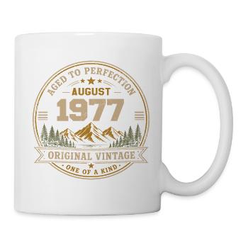 August 1977 Original Birthday Vintage Mountain - Tasse - Weiß - Rechts