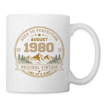 August 1980 Original Geburtstag Vintage Mountain - Tasse - Weiß - Rechts