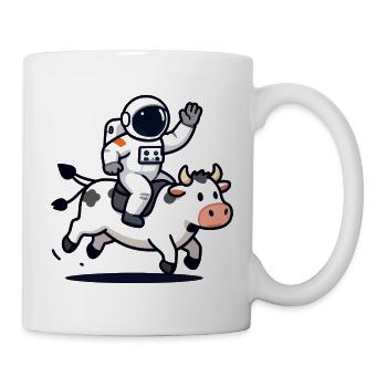 Astronauten-Bullenritt - Tasse - Weiß - Rechts