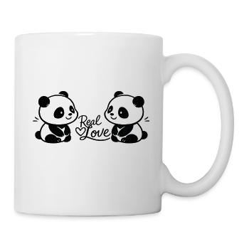 Real Love - Panda Pärchen - Tasse - Weiß - Rechts