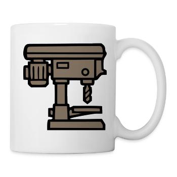 Standbohrmaschine Werkzeug Icon - Tasse - Weiß - Rechts