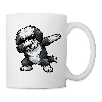 Dabbing Bearded Collie - Mug - white - Right