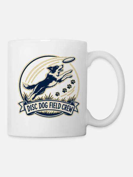 DISC DOG FIELD CREW Hund - Tasse - Weiß