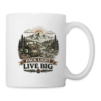 Pack Light Live Big | Hiking Design - Tasse - Weiß - Rechts