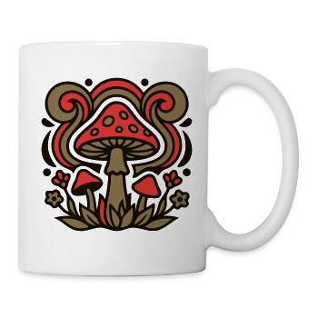 Psychedelische Pilze Grafik - Tasse - Weiß - Rechts