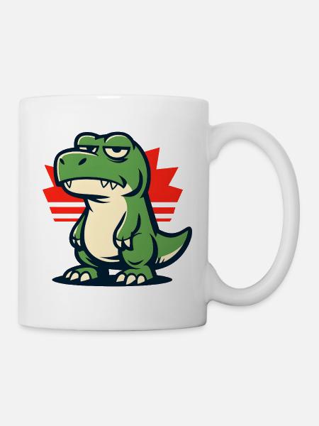 Chillig Dinosaur Mood Grumpy - Tasse - Weiß