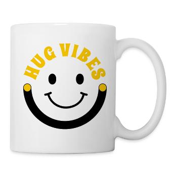 Minimalist Hug Vibes – Typography with Smile Curve - Mug - white - Right