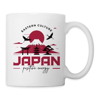 Culture japonaise : Fuji & Énergie positive - Mug blanc - blanc - Droite