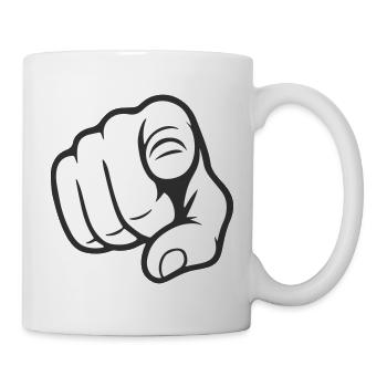 Pointing Finger You Gesture Sticker Design - Mug - white - Right