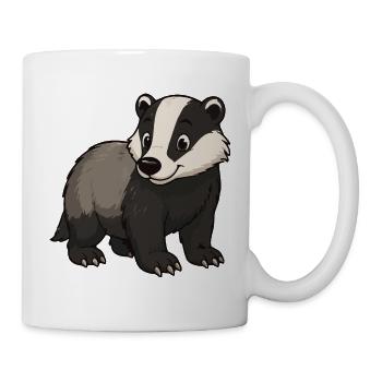 Mascotte blaireau câlin - Mug blanc - blanc - Droite