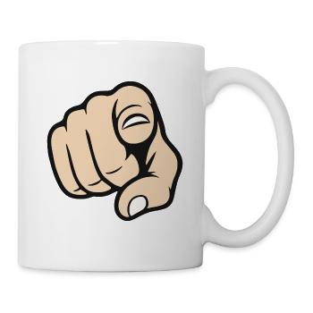 Pointing Finger You Gesture Sticker Design - Mug - white - Right