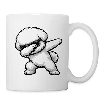 Dabbing Bichon Frisé in Comic Style - Mug - white - Right