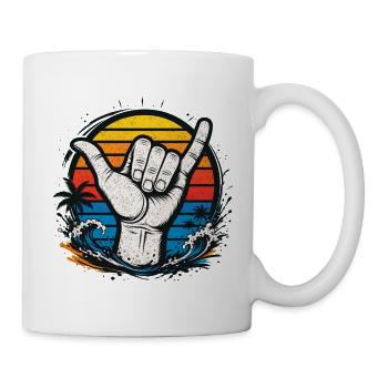 Shaka Wave Sunset Surf Vibes - Mug - white - Right