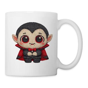 Cute vampire in knitted look - Mug - white - Right