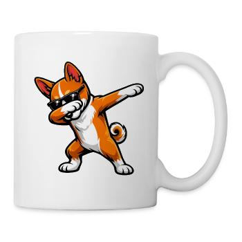 Tabbing Basenji dans le style comic - Mug blanc - blanc - Droite
