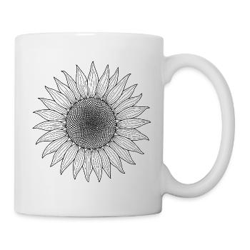 Sonnenblume Boho - Tasse - Weiß - Rechts