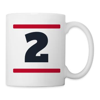 Rückennummer 2 - Trikot Zahl Team Geburtstag - Tasse - Weiß - Rechts