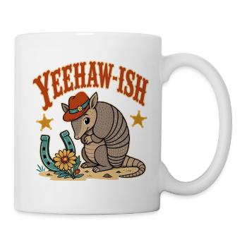Yeehaw Ish Cowboy Armadillo - Mug blanc - blanc - Droite
