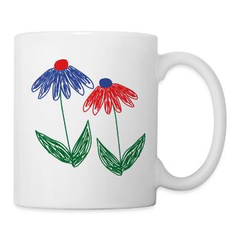 Flowers Blue Red - Mug - white - Right