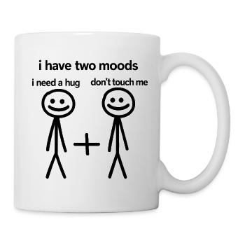 Introvert Funny Two Moods Hug or No Touch - Mug - white - Right
