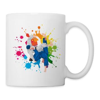 Judo Martial Arts Colorful Watercolor Watercolor Watercolor - Mug - white - Right