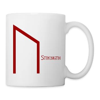 Uruz Rune with Sense Red – Viking Futhark Norse - Mug - white - Right