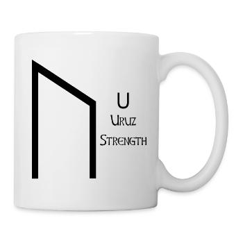 Uruz Rune Complete Black – Viking Futhark - Mug blanc - blanc - Droite
