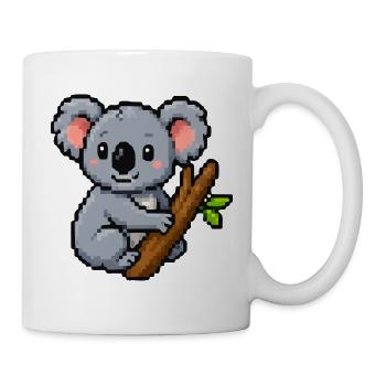 Pixel koala on a branch – retro forest motif - Mug - white - Right