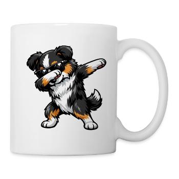 Dabbing Miniature American Shepherd - Tasse - Weiß - Rechts
