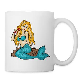 Mermaid on a rock - Mug - white - Right